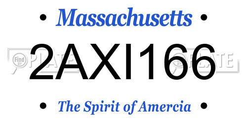 2AXI166 Massachusetts License Plate