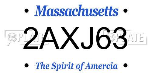2AXJ63 Massachusetts License Plate