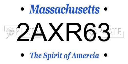 2AXR63 Massachusetts License Plate