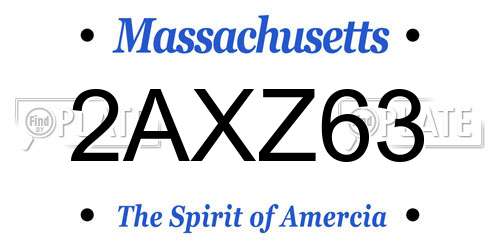 2AXZ63 Massachusetts License Plate