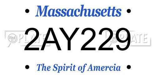 2AY229 Massachusetts License Plate