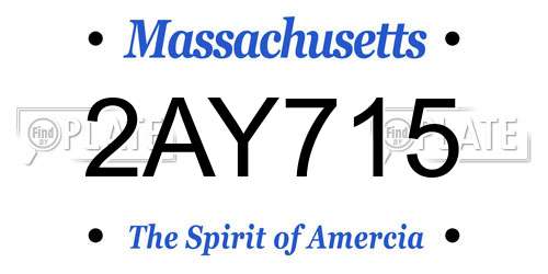2AY715 Massachusetts License Plate