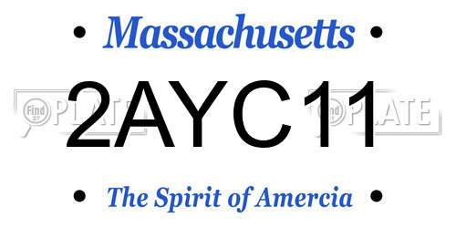 2AYC11 Massachusetts License Plate