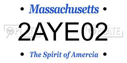 2AYE02 Massachusetts License Plate