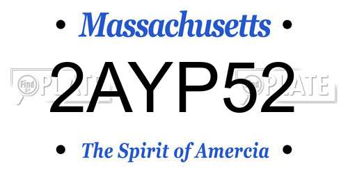 2AYP52 Massachusetts License Plate