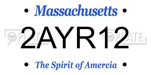 2AYR12 Massachusetts License Plate