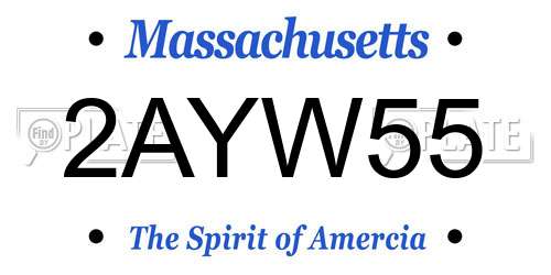 2AYW55 Massachusetts License Plate