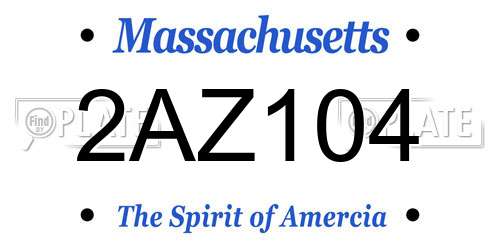 2AZ104 Massachusetts License Plate