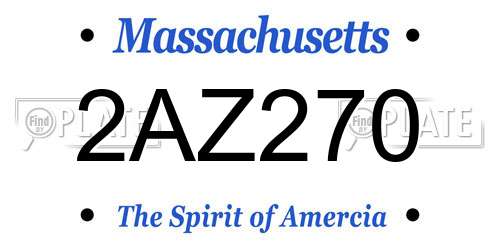 2AZ270 Massachusetts License Plate