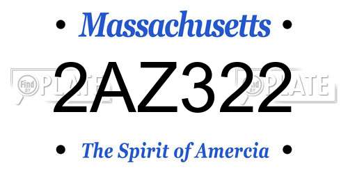 2AZ322 Massachusetts License Plate