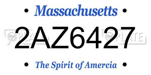 2AZ6427 Massachusetts License Plate