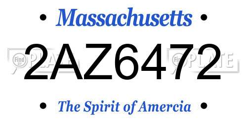 2AZ6472 Massachusetts License Plate