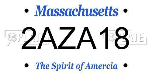2AZA18 Massachusetts License Plate