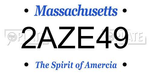 2AZE49 Massachusetts License Plate