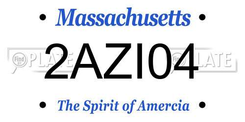 2AZI04 Massachusetts License Plate