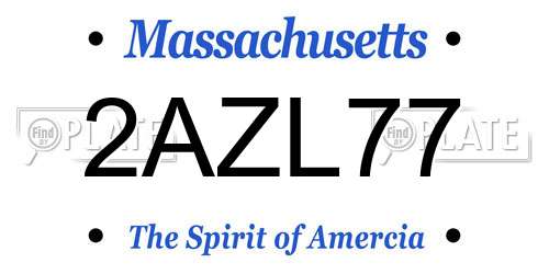2AZL77 Massachusetts License Plate