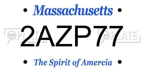 2AZP77 Massachusetts License Plate
