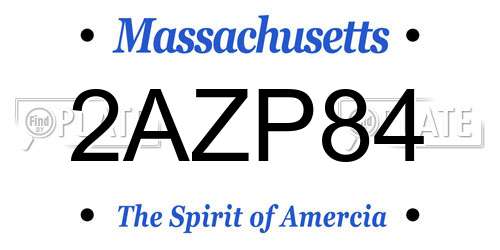 2AZP84 Massachusetts License Plate