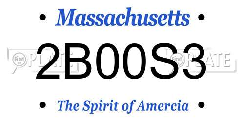 2B00S3 Massachusetts License Plate