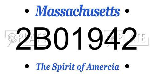 2B01942 Massachusetts License Plate