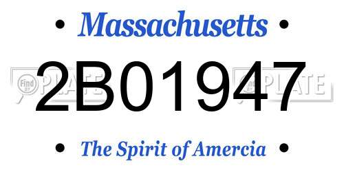 2B01947 Massachusetts License Plate