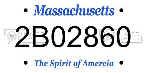 2B02860 Massachusetts License Plate