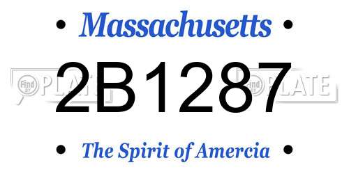 2B1287 Massachusetts License Plate
