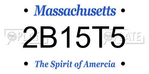 2B15T5 Massachusetts License Plate