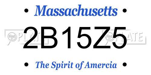 2B15Z5 Massachusetts License Plate