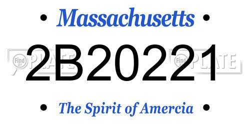 2B20221 Massachusetts License Plate