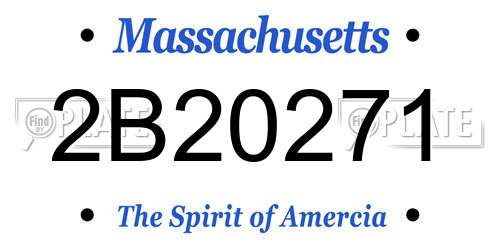2B20271 Massachusetts License Plate