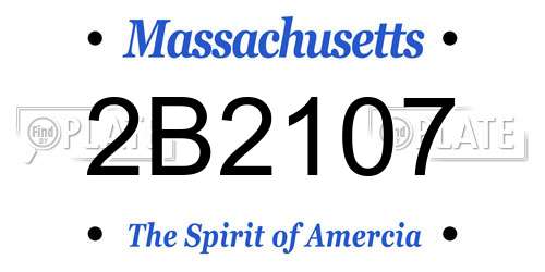 2B2107 Massachusetts License Plate