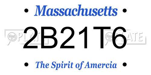 2B21T6 Massachusetts License Plate