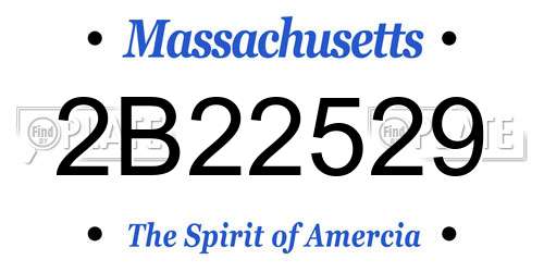 2B22529 Massachusetts License Plate