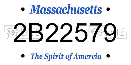 2B22579 Massachusetts License Plate