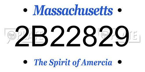 2B22829 Massachusetts License Plate