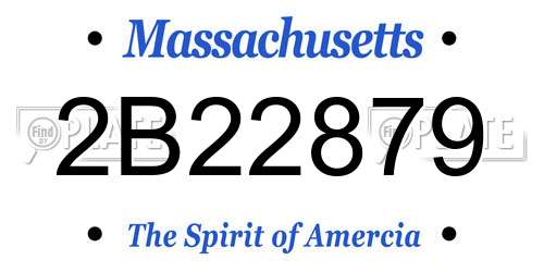 2B22879 Massachusetts License Plate
