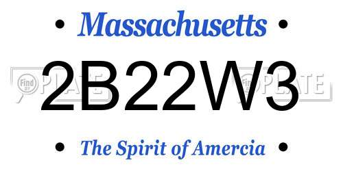 2B22W3 Massachusetts License Plate