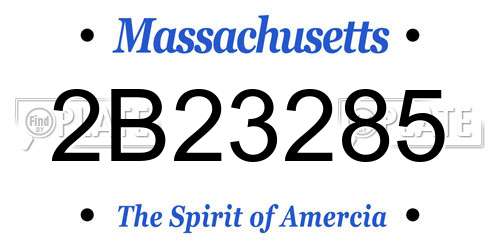 2B23285 Massachusetts License Plate