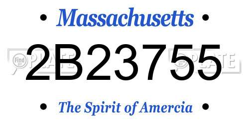 2B23755 Massachusetts License Plate