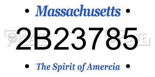 2B23785 Massachusetts License Plate