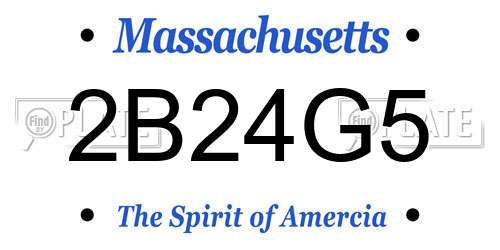 2B24G5 Massachusetts License Plate