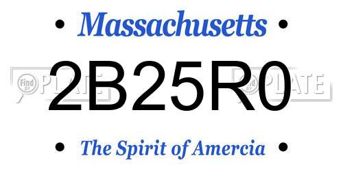 2B25R0 Massachusetts License Plate