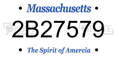 2B27579 Massachusetts License Plate
