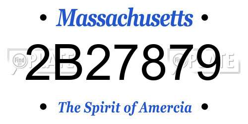 2B27879 Massachusetts License Plate