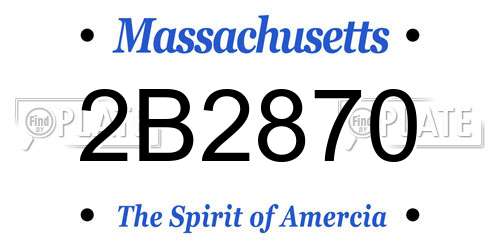 2B2870 Massachusetts License Plate