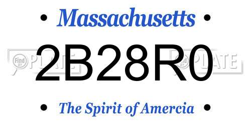 2B28R0 Massachusetts License Plate