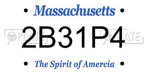2B31P4 Massachusetts License Plate