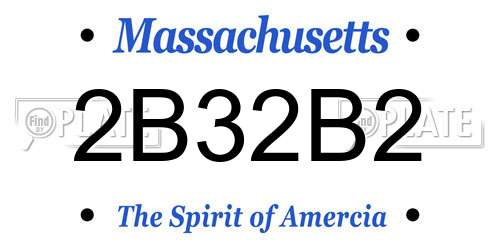 2B32B2 Massachusetts License Plate