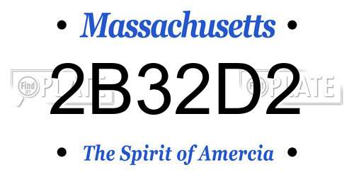 2B32D2 Massachusetts License Plate